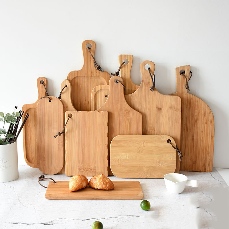 Natural Bamboo Pizza Peel Pizza Cutter Paddle Cutting Board Hand - Click Image to Close