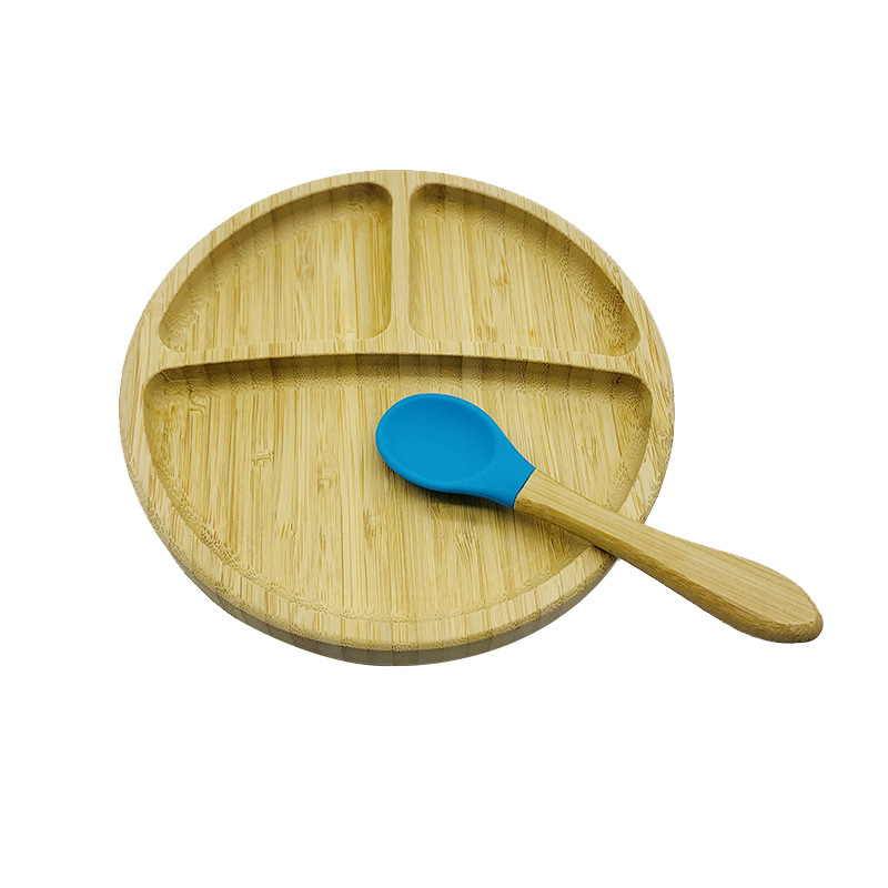 Baby bowl Classic Bamboo Suction Plate With Spoon - Click Image to Close