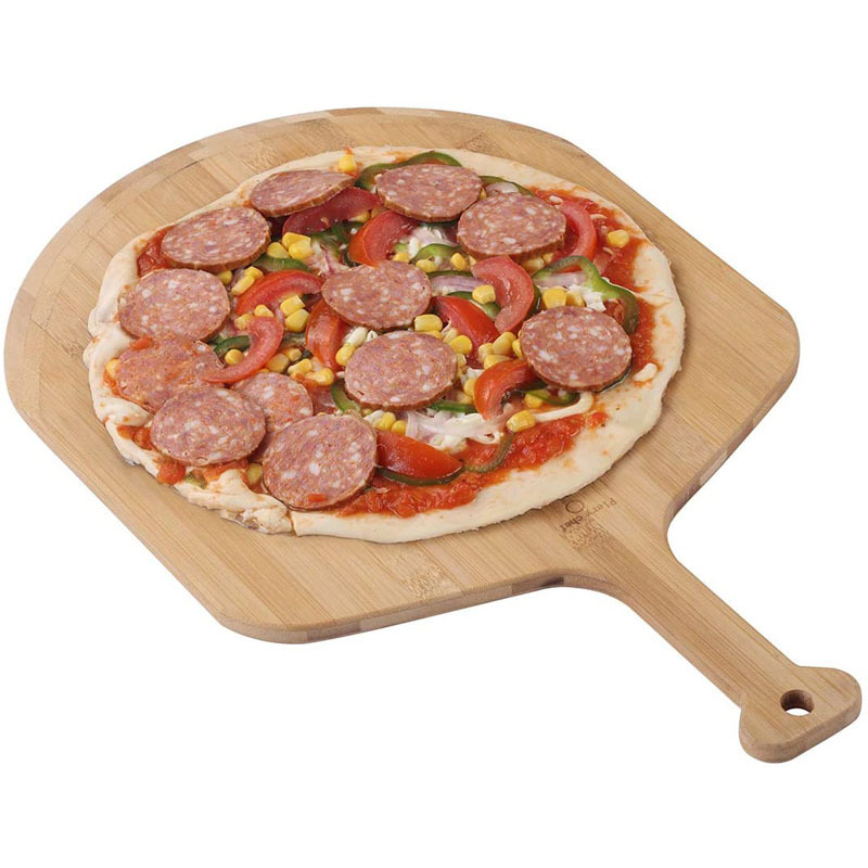 Natural Solid Pizza Cutting Board Wood Bamboo Pizza Pee Paddle - Click Image to Close