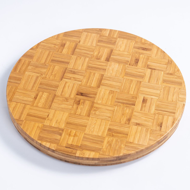 Round Extra Large Bamboo Cutting Board Butcher Block for Kitchen - Click Image to Close