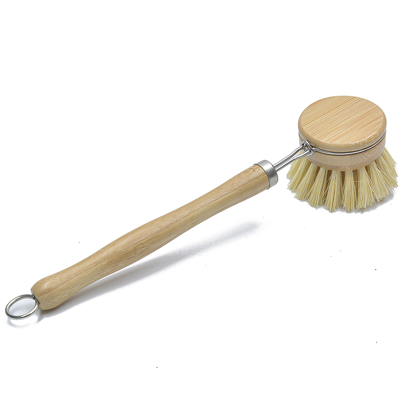 Wholesale kitchen washing bamboo pot brush with handle factory - Click Image to Close
