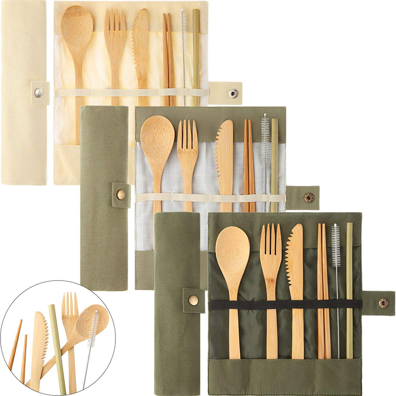 Wholesale biodegradable travel wooden bamboo cutlery set factory - Click Image to Close