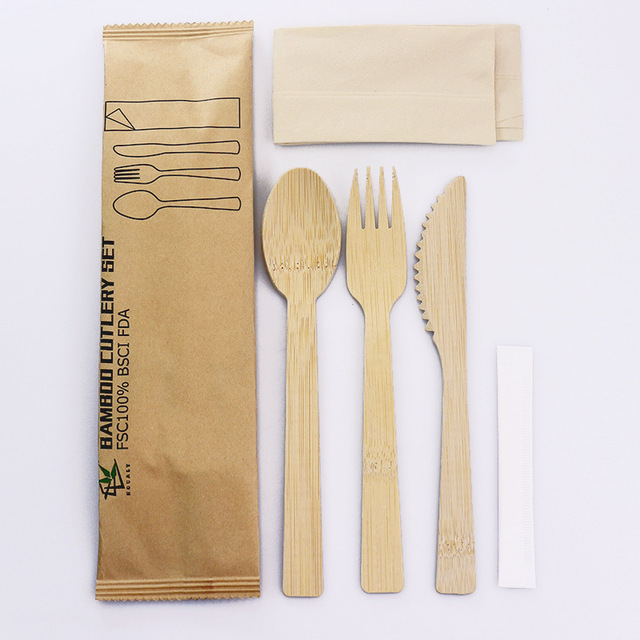 Natural bamboo utensils spoons biodegradable compostable cutlery - Click Image to Close